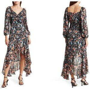 MELROSE AND MARKET HIGH LOW RUFFLE HEM DRESS SIZE XS